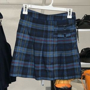 Plaid blue mini skirt